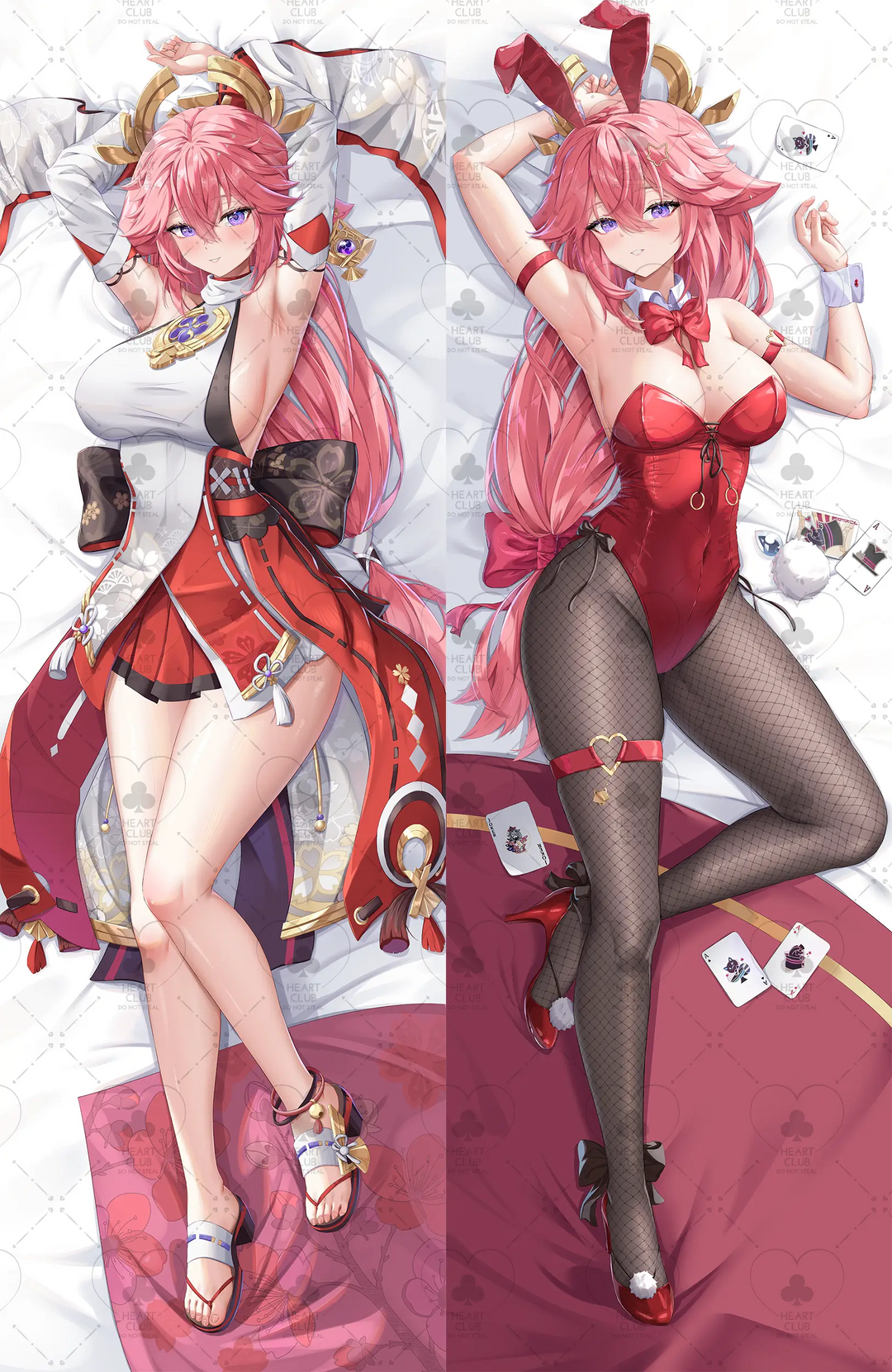 Yae Miko Dakimakura Anime Body Pillow Cover ( Genshin Impact ) by DokiMaru - Heart Club